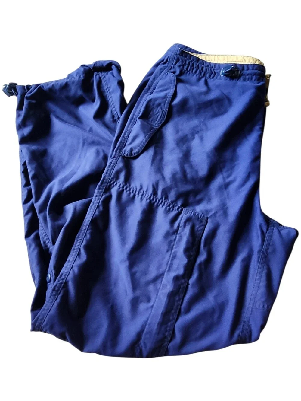 Vintage Y2K Gap Technical Micro Polyester Parachute Cargo Pants Navy Blue Sz S